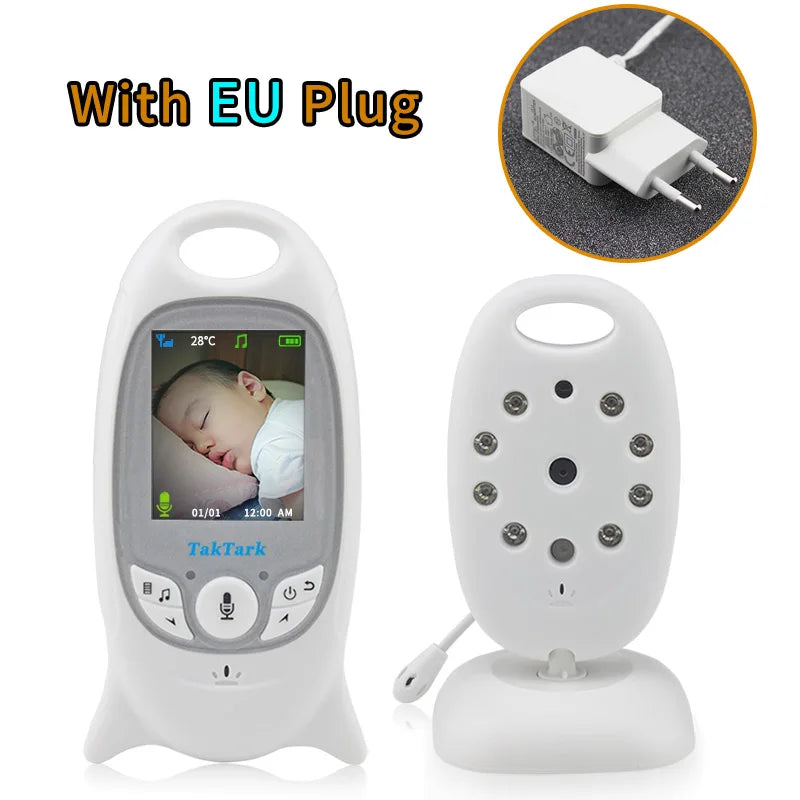 Wireless Video Baby Monitor 2.0 inch Color Security Camera 2 Way Talk NightVision IR LED Temperature Monitoring with 8 Lullaby