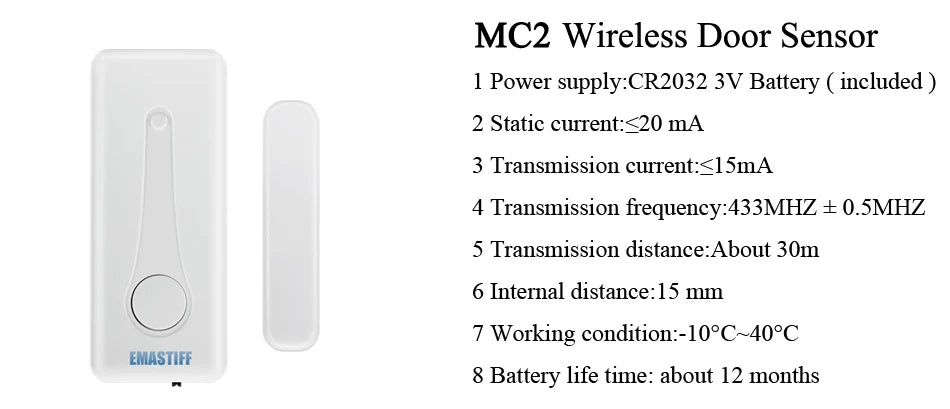 NEW Built-in antenna Door Gap Sensor PIR Motion Detector Wireless LCD GSM SIM card House security Alarm system Smoke Flash Siren