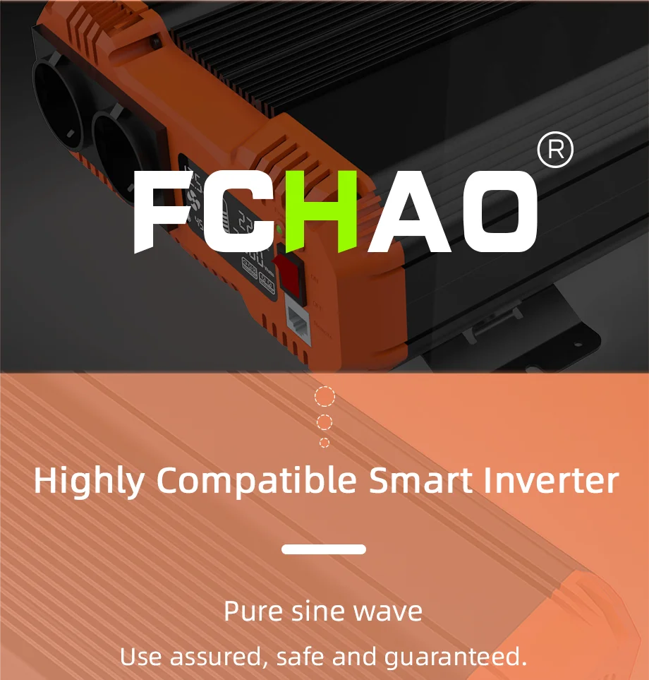 FCHAO Pure Sine Wave Inverter 12V 24V 48V To 220V 230V LCD Display Auto Accessories Power Converter For Home Camping And RV