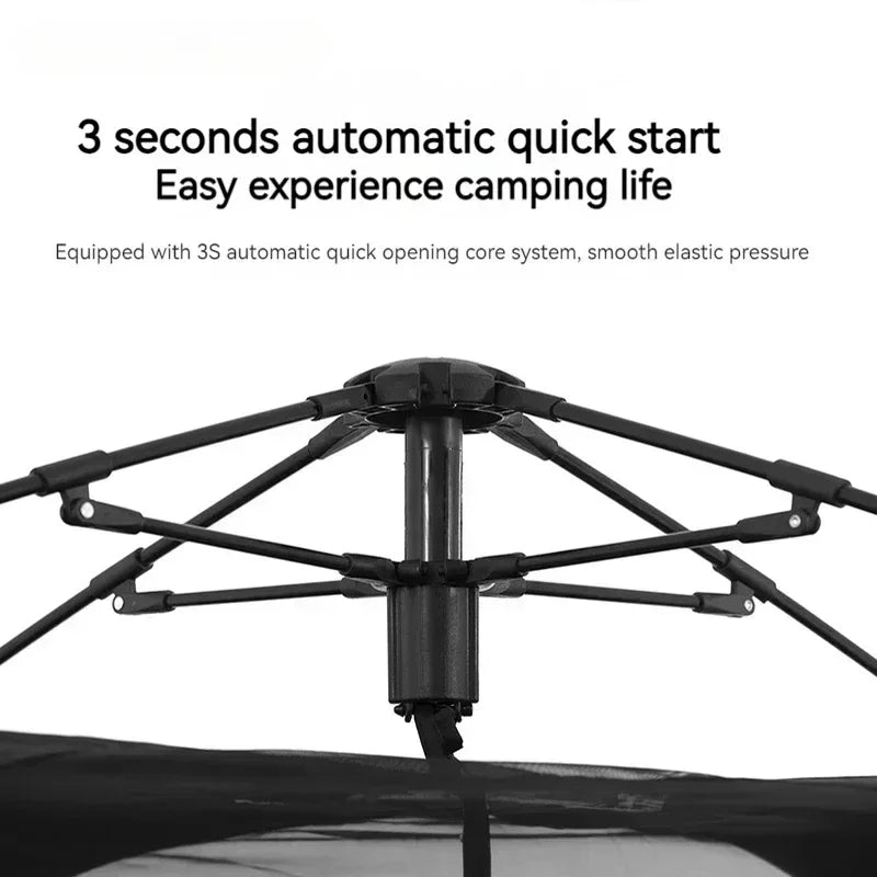 Outdoor Blackout Camping Tent Portable Rainproof Thickened Automatic Pop-Up Shelter for 3-4 People Perfect for Hiking Picnic
