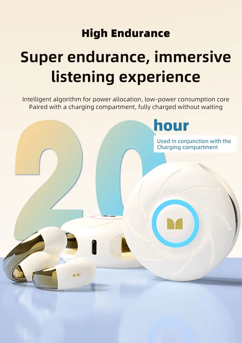 Monster MQT46 TWS Bluetooth Earclip Stereo Sports Music Headphones With High Fidelity Sound Quality And High Definition Call Wit