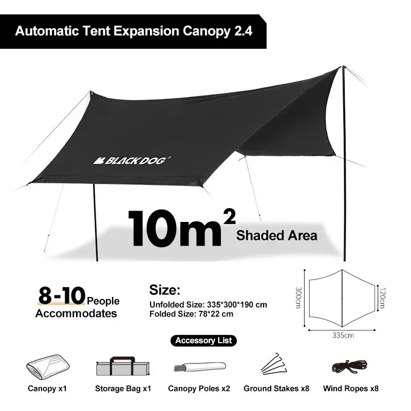 Outdoor Blackout Camping Tent Portable Rainproof Thickened Automatic Pop-Up Shelter for 3-4 People Perfect for Hiking Picnic