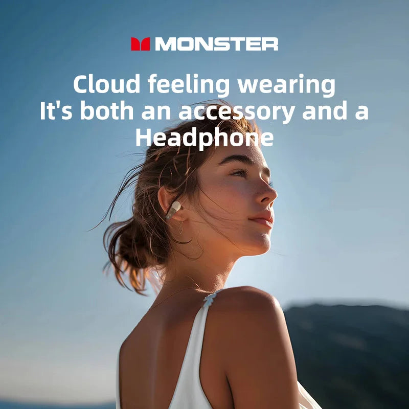 Monster MQT46 TWS Bluetooth Earclip Stereo Sports Music Headphones With High Fidelity Sound Quality And High Definition Call Wit