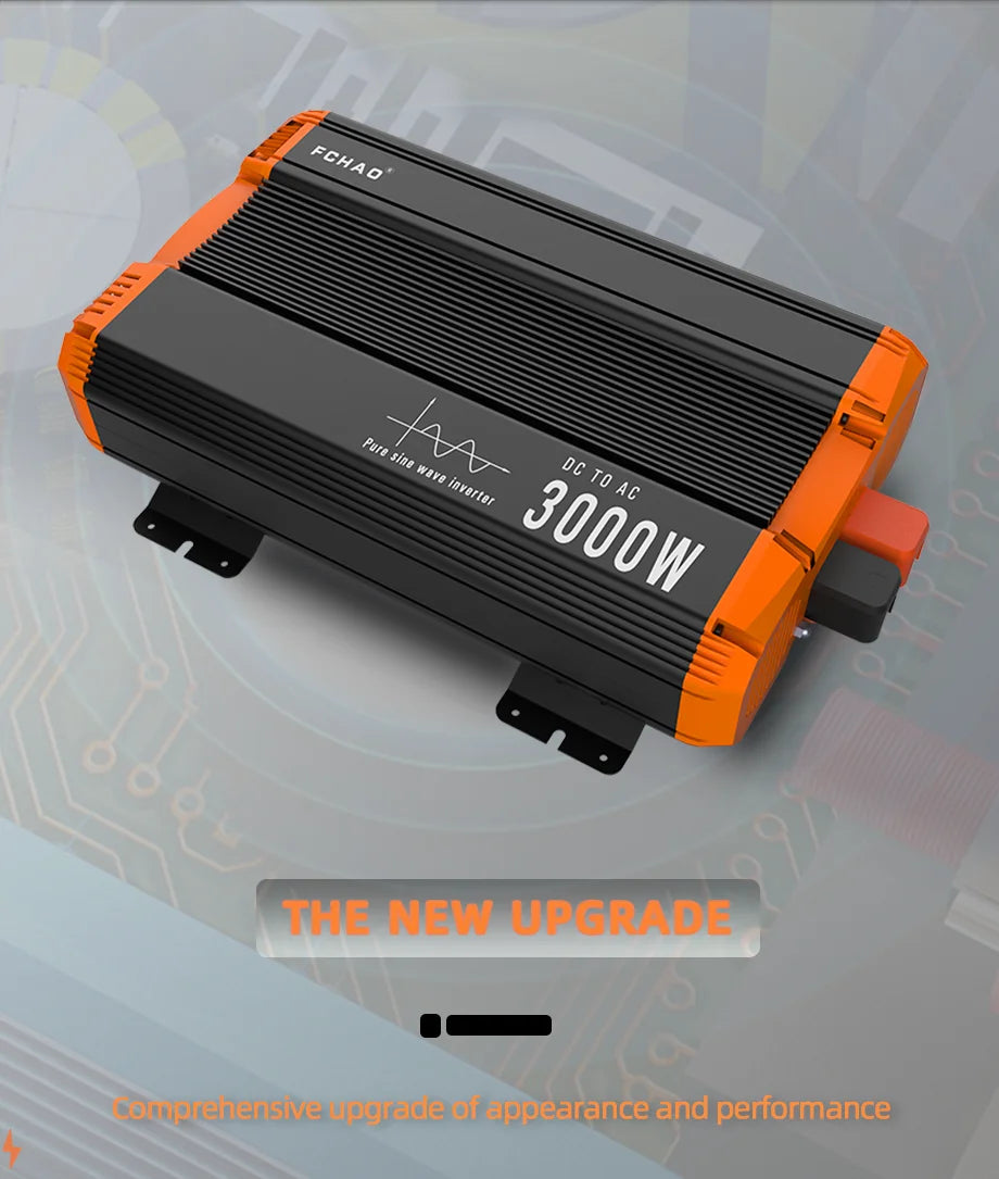 FCHAO Pure Sine Wave Inverter 12V 24V 48V To 220V 230V LCD Display Auto Accessories Power Converter For Home Camping And RV