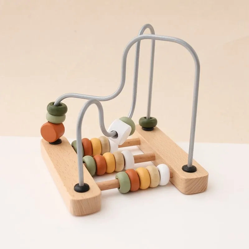 5-in-1 Wooden Activity Cube Game Center Bead Maze Leaf Shape Classifier Learning Montessori Toys 1-3 Early Childhood Education