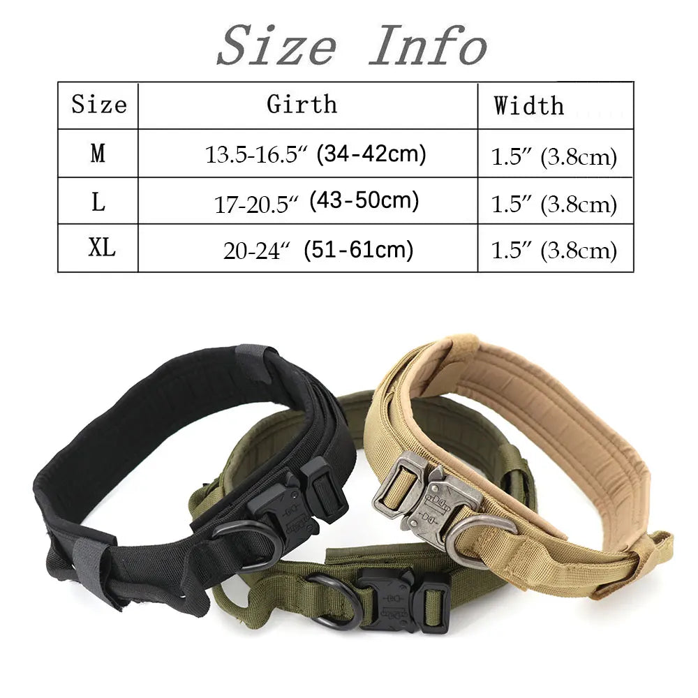 Large Dog Collar Military Dog Harness Leash Molle Pouches Pet Training Vest Tactical Harnesses Dogs Accessories