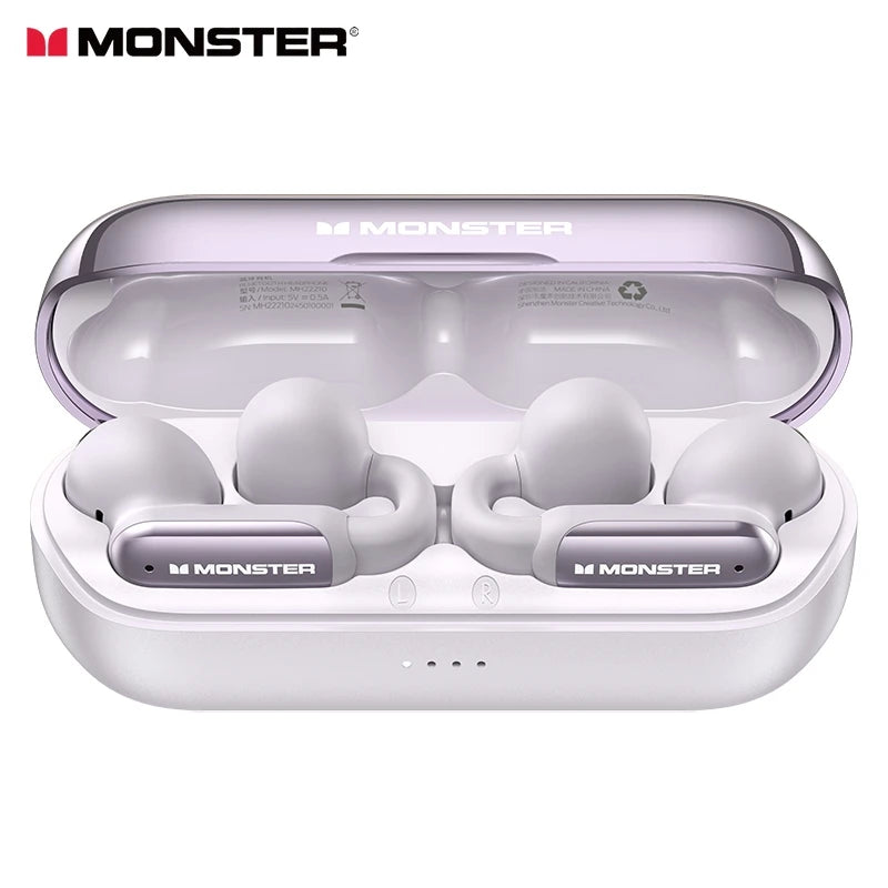 Monster AC601 TWS Bluetooth Earphones HiFi Stereo HD Call Clip on Headphones Noise Reduction Gaming Earphones Outdoor Sports Run