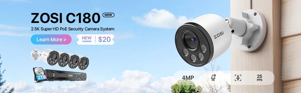 ZOSI 8CH CCTV System H.265+ 5MP Lite HD-TVI DVR kit 8 1080p 2MP Home Security Outdoor Night Vision Camera Video Surveillance Kit