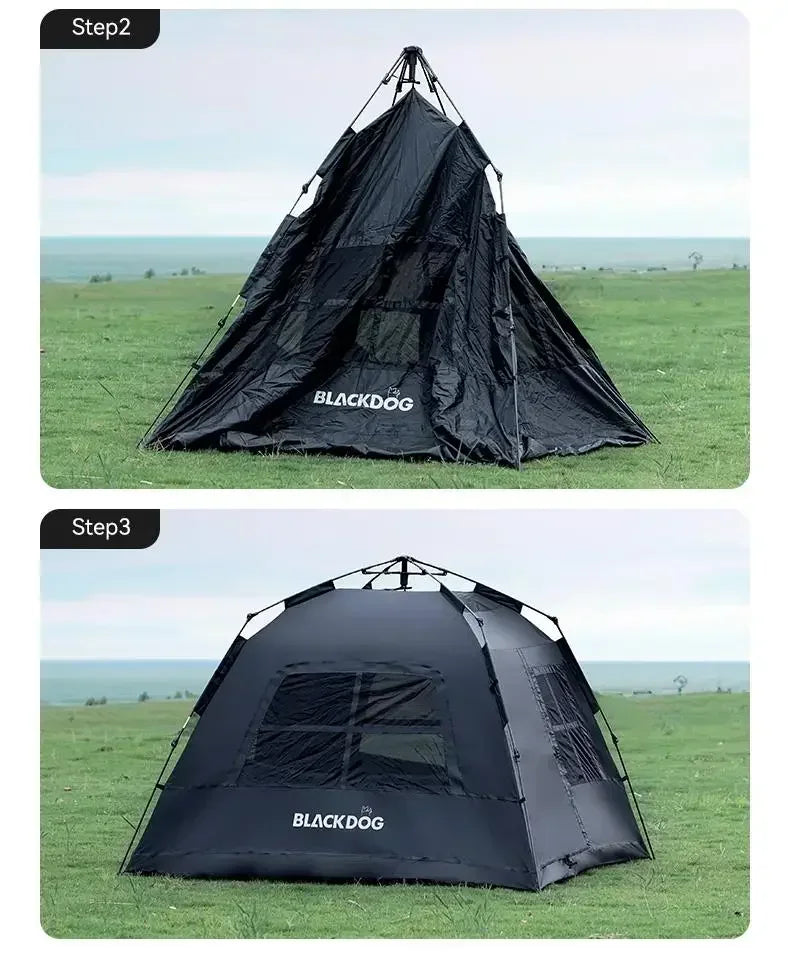 Outdoor Blackout Camping Tent Portable Rainproof Thickened Automatic Pop-Up Shelter for 3-4 People Perfect for Hiking Picnic