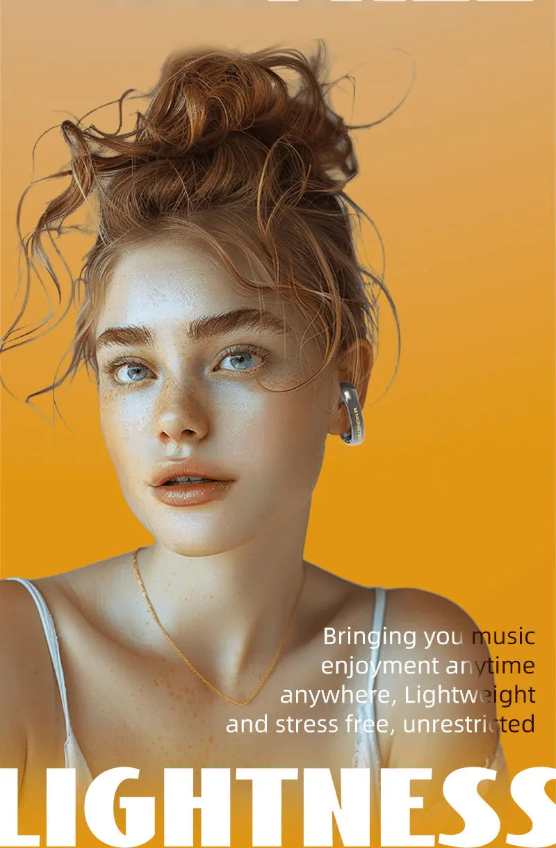 Monster MQT46 TWS Bluetooth Earclip Stereo Sports Music Headphones With High Fidelity Sound Quality And High Definition Call Wit