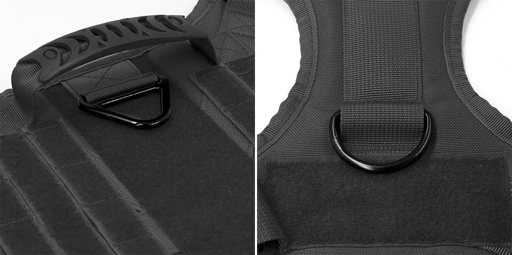 Large Dog Collar Military Dog Harness Leash Molle Pouches Pet Training Vest Tactical Harnesses Dogs Accessories