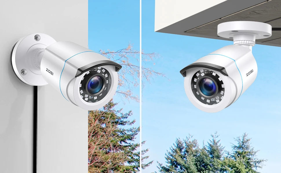 ZOSI Home Security System H.265+ 8CH DVR 4/8pcs 2.0MP 1080p Night Vision Outdoor Surveillance Waterproof Camera Kits