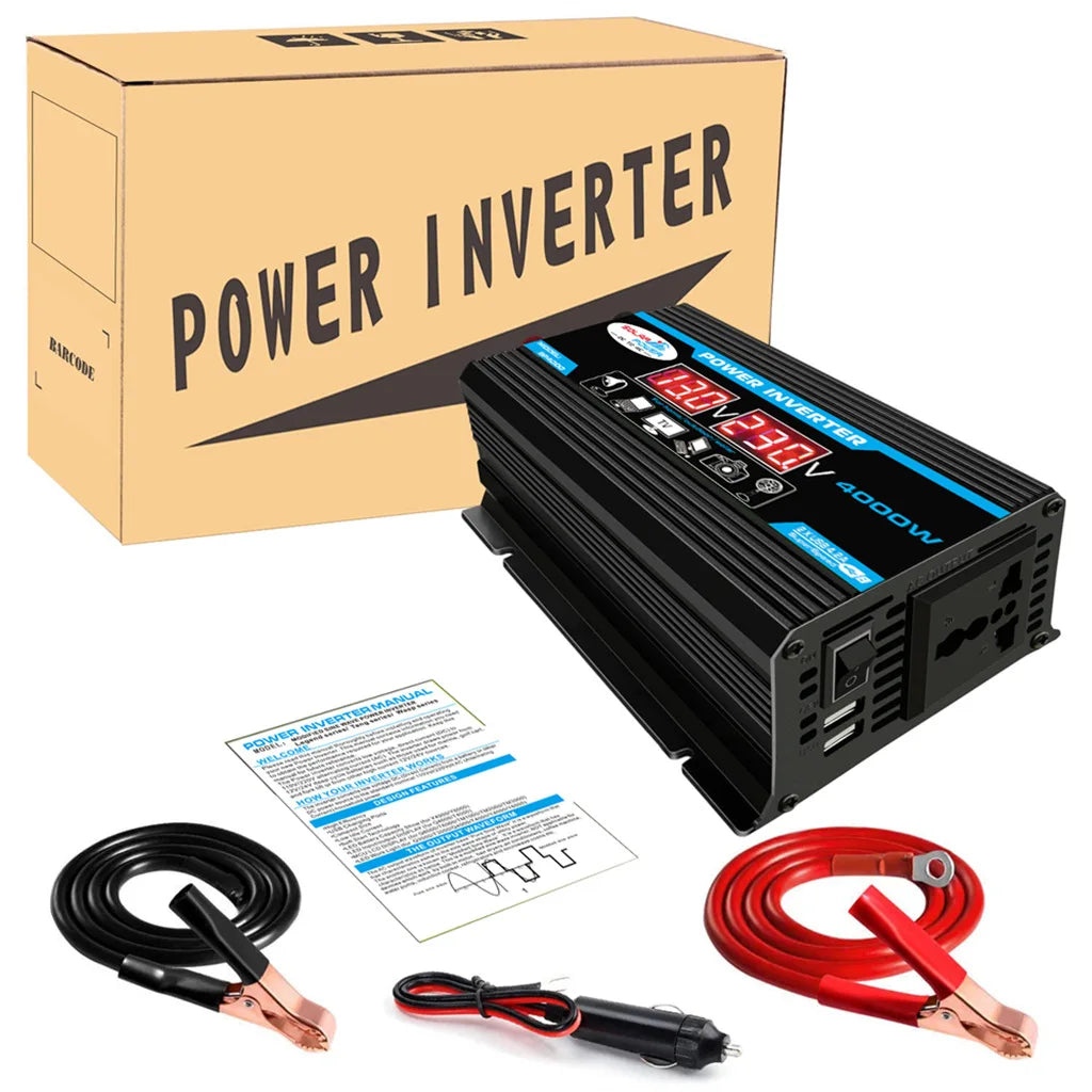 4000W Power Inverter 12V/220V Modified Sine Wave Smart Inverter DC 12V to AC 220V Transformer Power Supply Converter Car Inverte