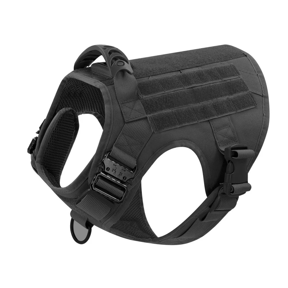 Large Dog Collar Military Dog Harness Leash Molle Pouches Pet Training Vest Tactical Harnesses Dogs Accessories
