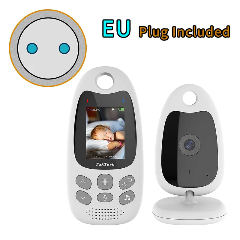 Wireless Video Baby Monitor 2.0 inch Color Security Camera 2 Way Talk NightVision IR LED Temperature Monitoring with 8 Lullaby