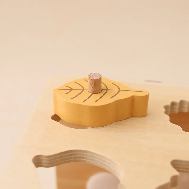 5-in-1 Wooden Activity Cube Game Center Bead Maze Leaf Shape Classifier Learning Montessori Toys 1-3 Early Childhood Education