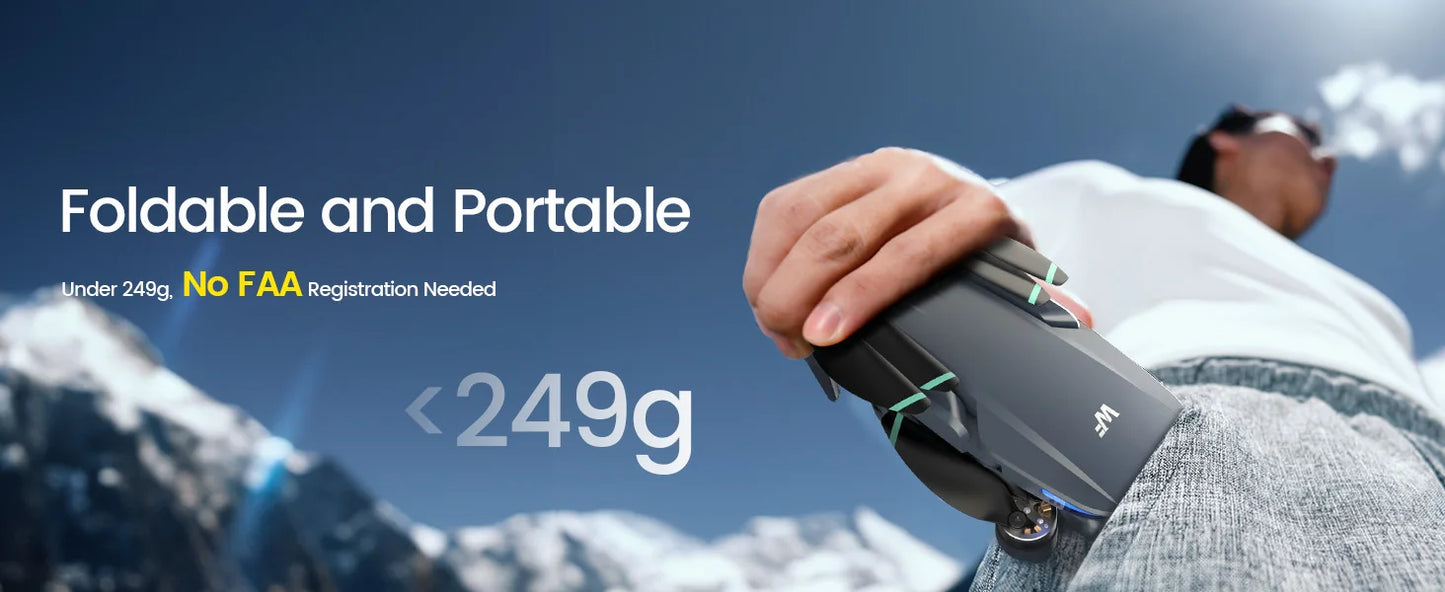 WeFone WF40 4K 2-Axis Gimbal GPS Drone, 5G, Auto Return, Brushless, 44min Flight, 2 Bats,C0.