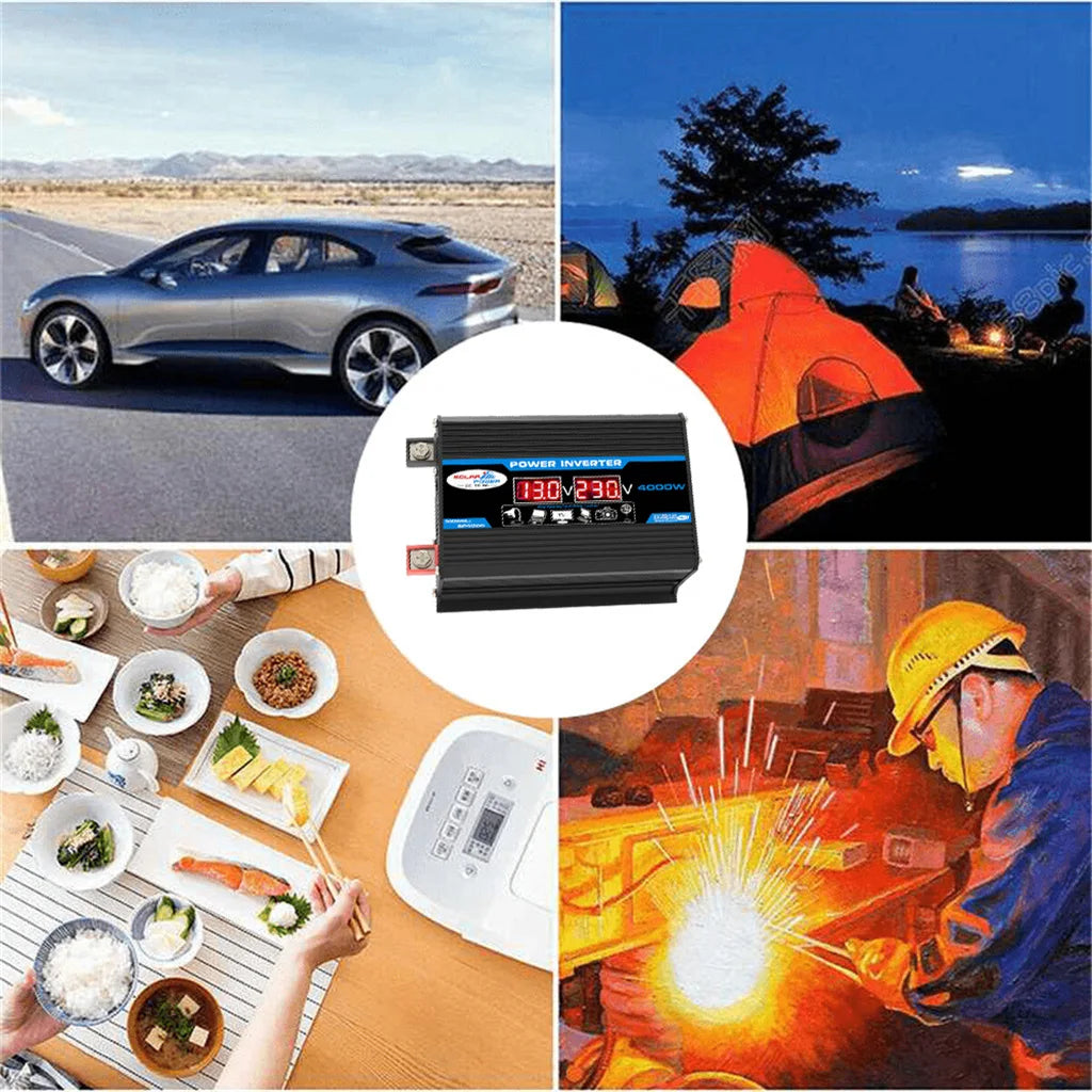 4000W Power Inverter 12V/220V Modified Sine Wave Smart Inverter DC 12V to AC 220V Transformer Power Supply Converter Car Inverte