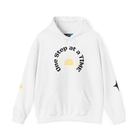 One Step at a Time Hoodie – Inspirational Sunrise Graphic Sweatshirt