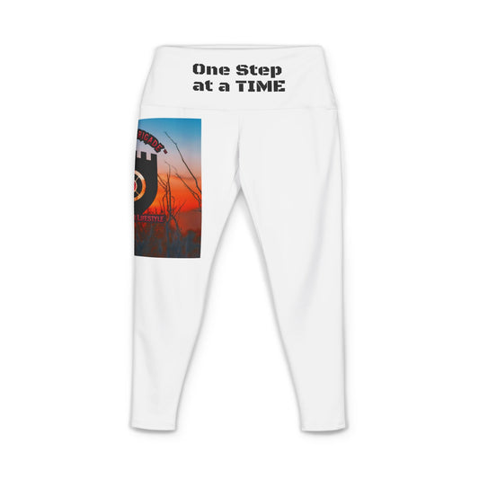 One Step at a Time Women’s Yoga Pants — Sunset Mandala AOP