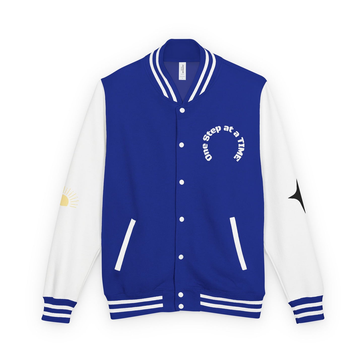 Letterman Jacket — Retro Sunset Shield Logo Varsity Jacket