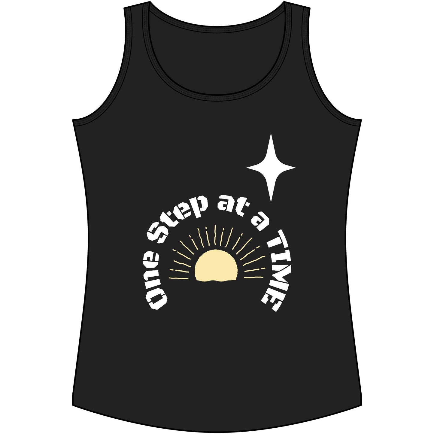 One Step at a Time Sunrise Tank Top — Motivational Women's Cotton Tank