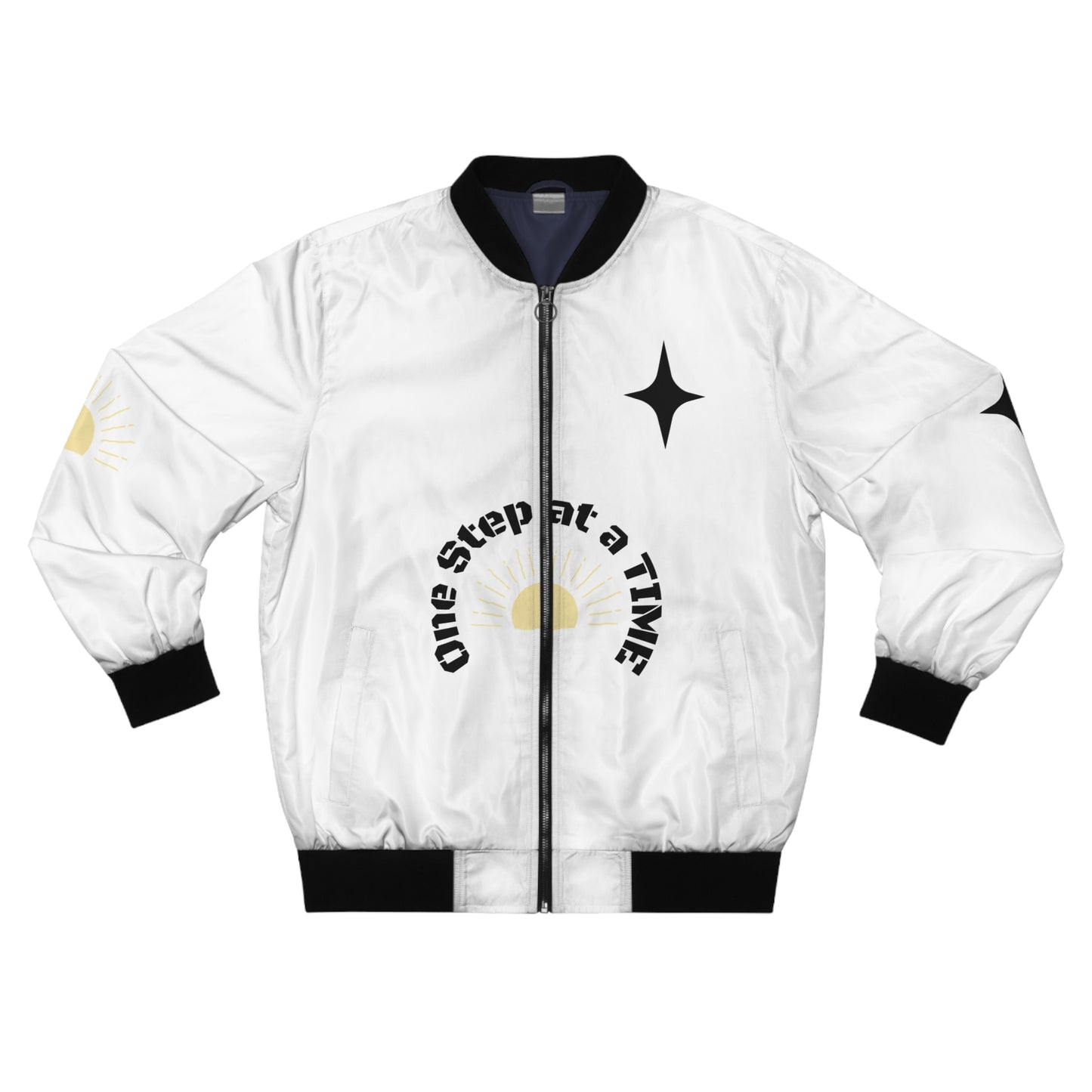 Bomber Jacket — 'One Step at a Time' Sunset Graphic