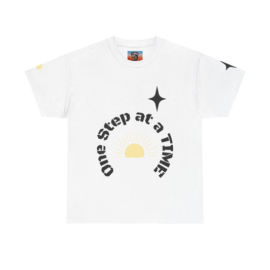 One Step At A Time Tee — Inspirational Sunset Graphic T‑Shirt
