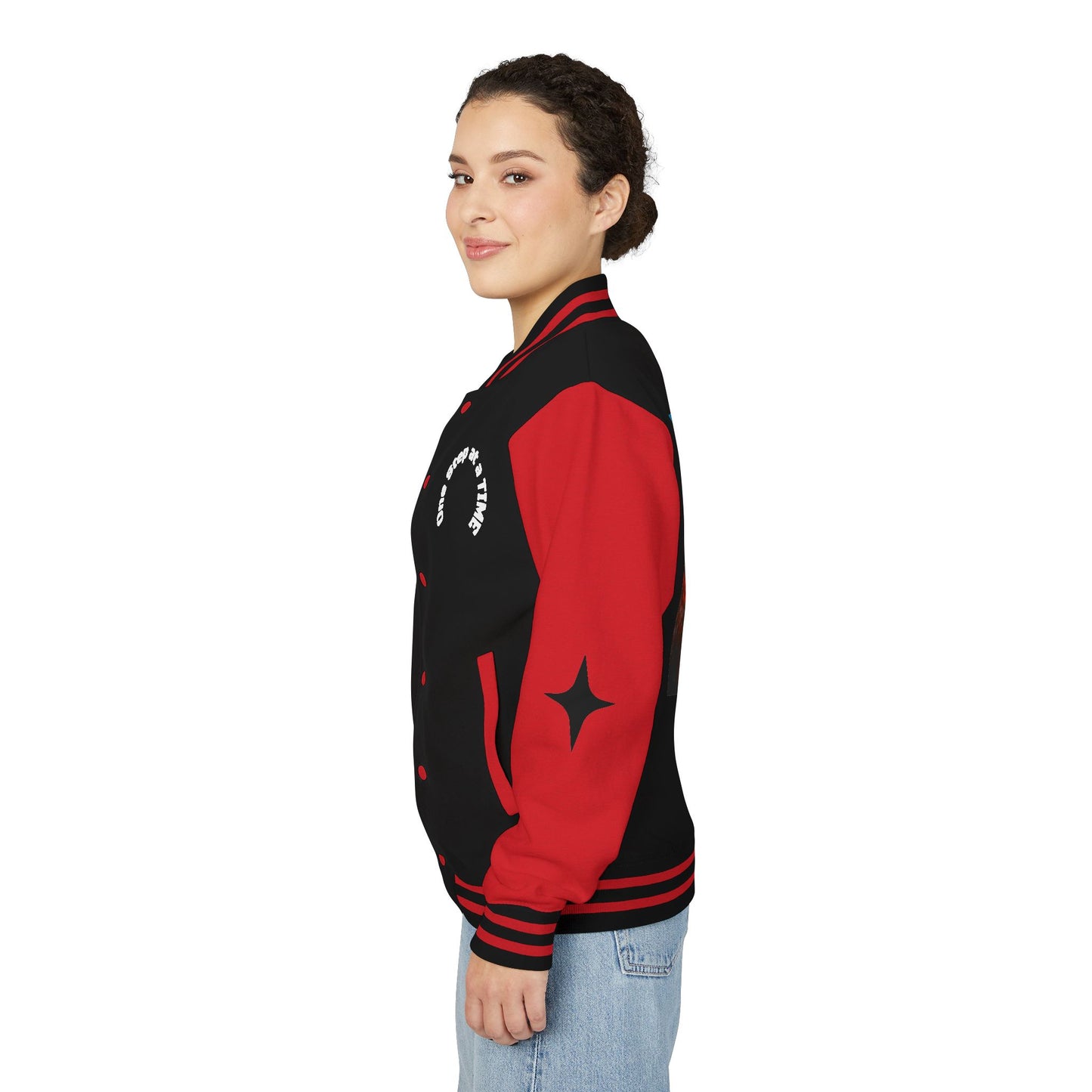 Letterman Jacket — Retro Sunset Shield Logo Varsity Jacket
