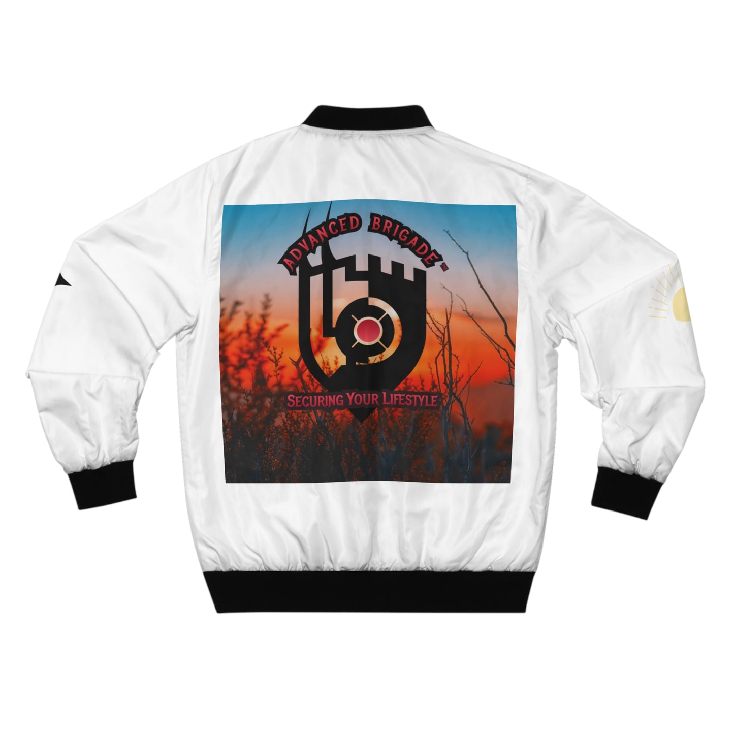 Bomber Jacket — 'One Step at a Time' Sunset Graphic