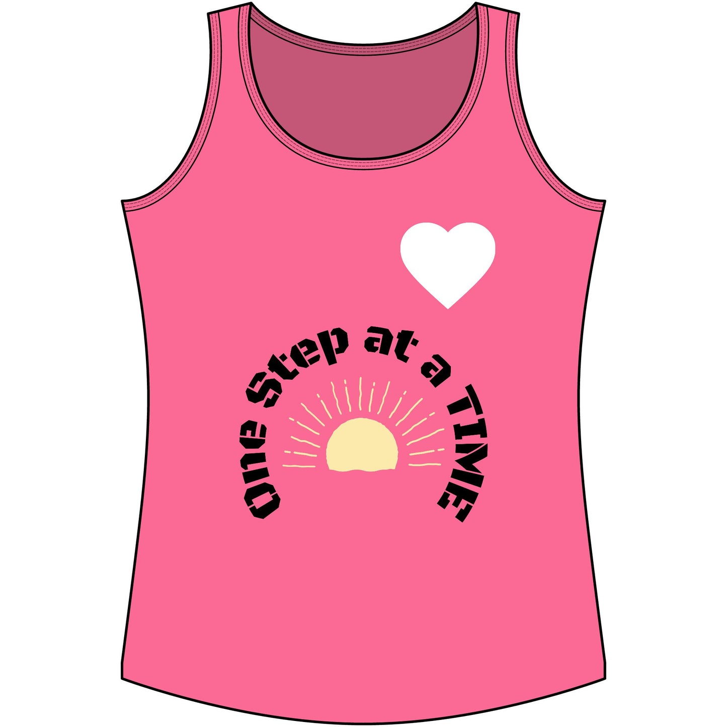 One Step at a Time Sunrise Tank Top — Motivational Women's Cotton Tank