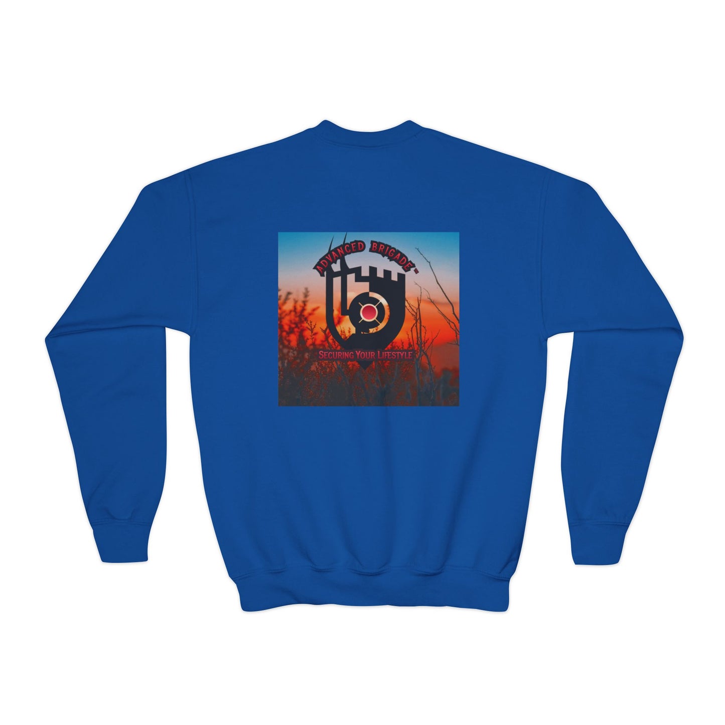 Youth Crewneck Sweatshirt — "One Step at a Time" Sunrise Graphic