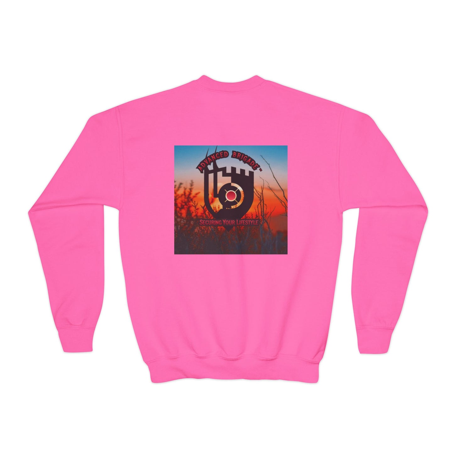Youth Crewneck Sweatshirt — "One Step at a Time" Sunrise Graphic