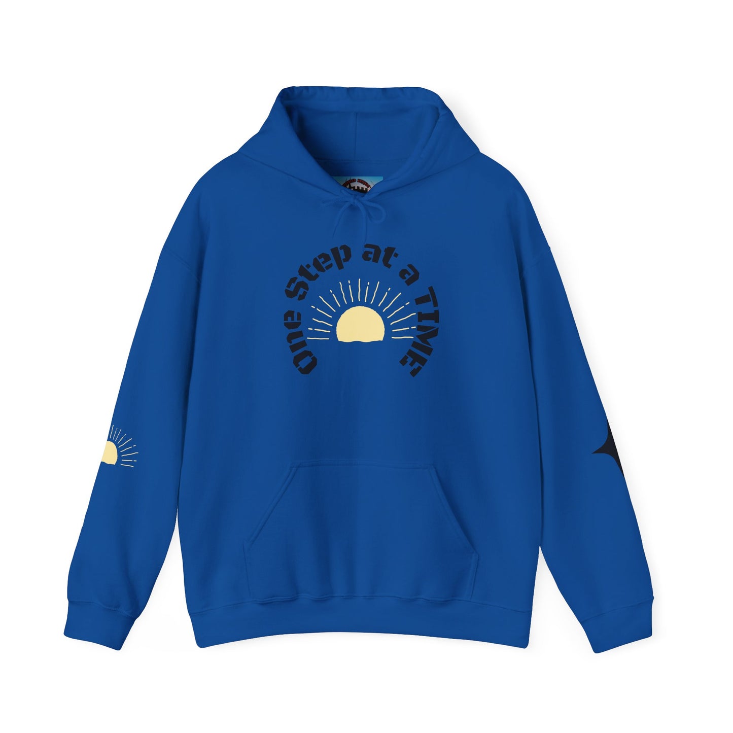 One Step at a Time Hoodie – Inspirational Sunrise Graphic Sweatshirt