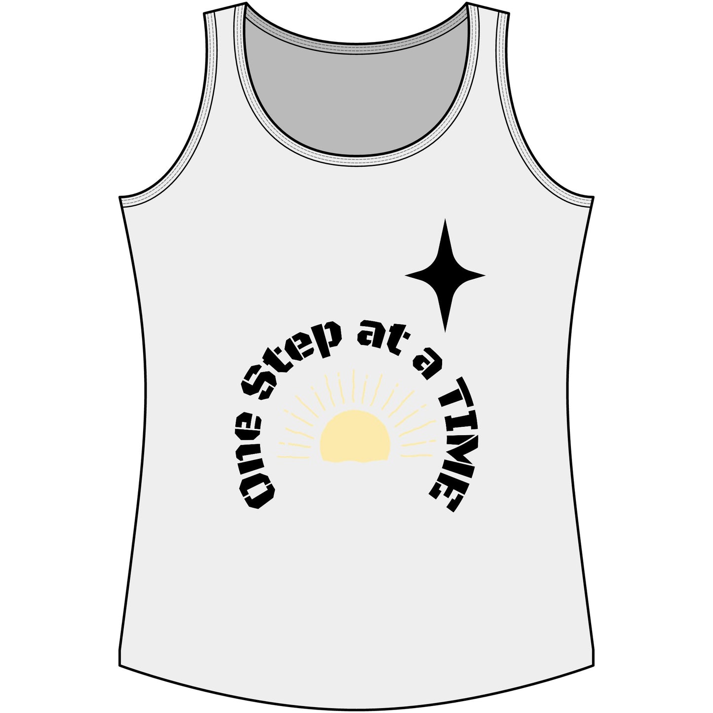 One Step at a Time Sunrise Tank Top — Motivational Women's Cotton Tank