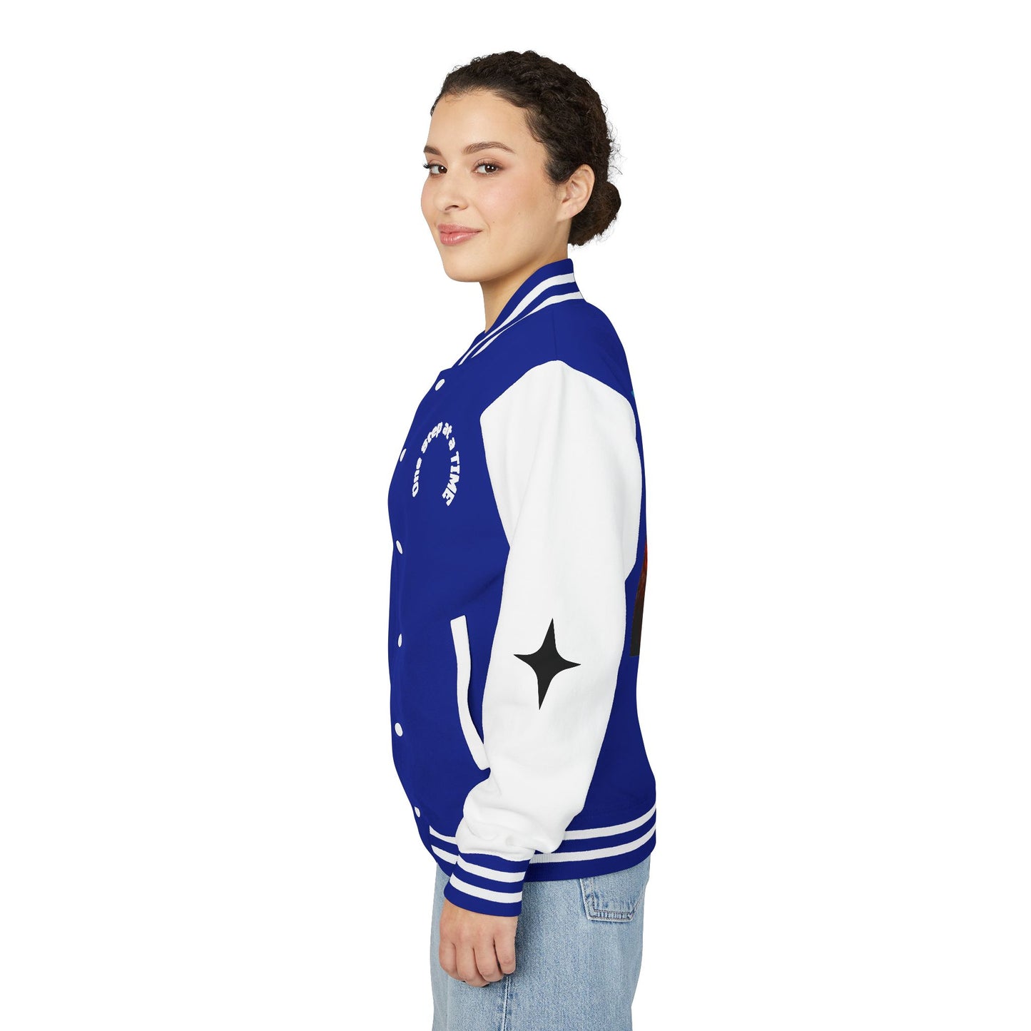 Letterman Jacket — Retro Sunset Shield Logo Varsity Jacket