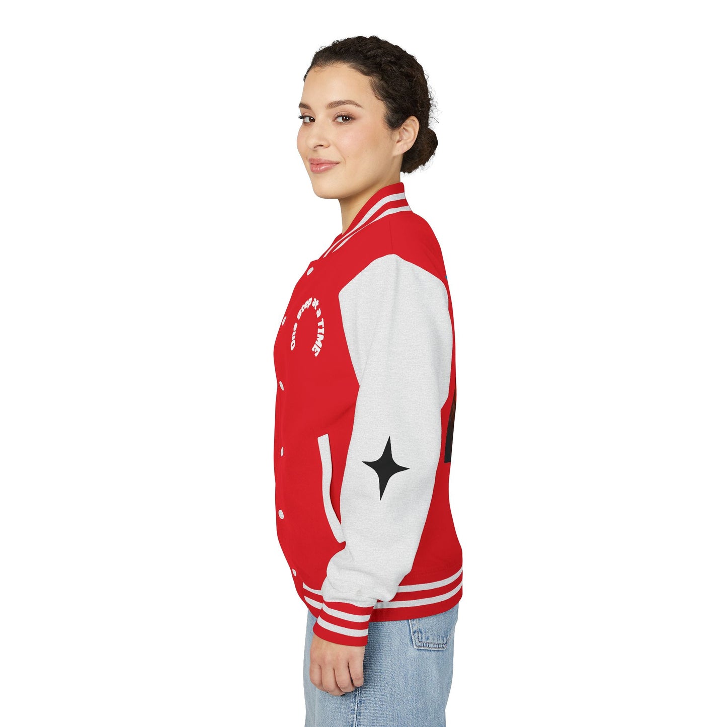 Letterman Jacket — Retro Sunset Shield Logo Varsity Jacket