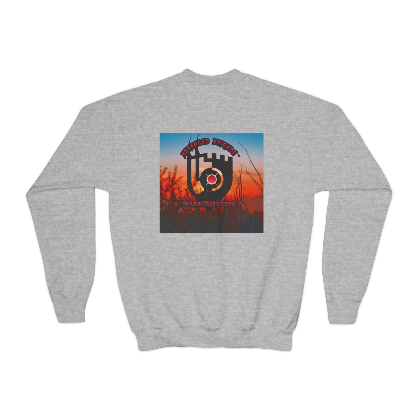 Youth Crewneck Sweatshirt — "One Step at a Time" Sunrise Graphic