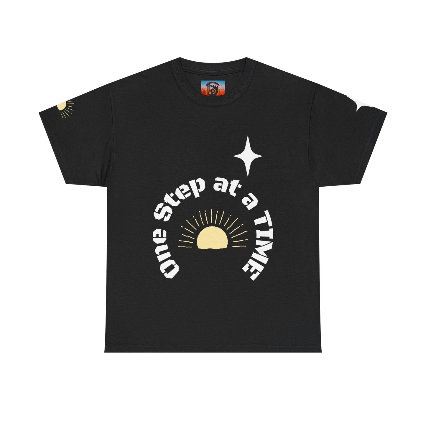One Step At A Time Tee — Inspirational Sunset Graphic T‑Shirt