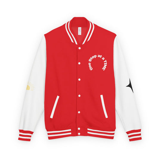 Letterman Jacket — Retro Sunset Shield Logo Varsity Jacket
