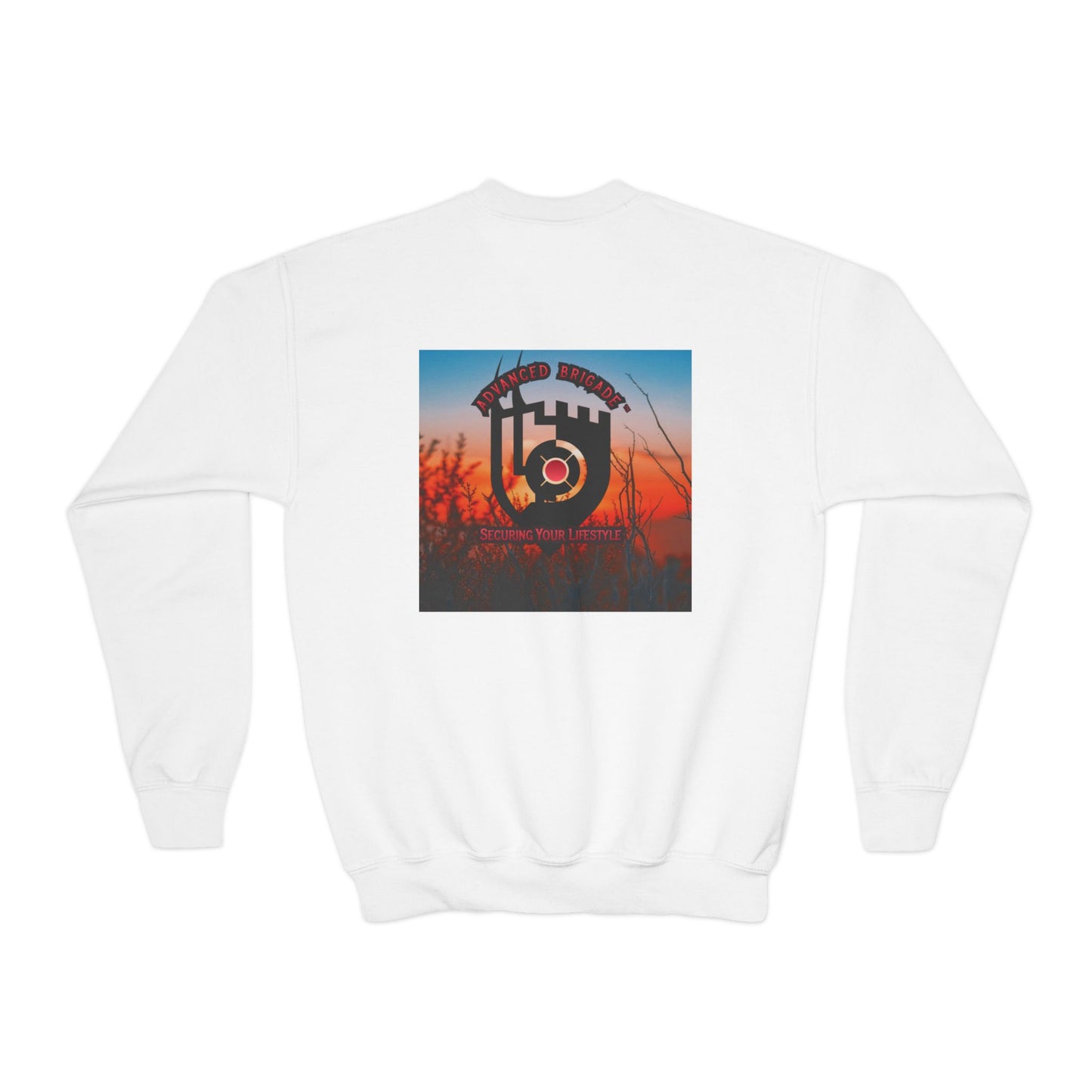 Youth Crewneck Sweatshirt — "One Step at a Time" Sunrise Graphic
