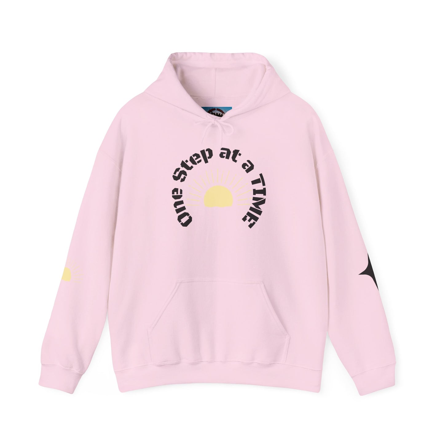 One Step at a Time Hoodie – Inspirational Sunrise Graphic Sweatshirt