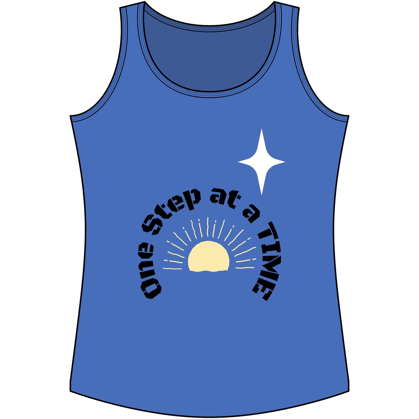 One Step at a Time Sunrise Tank Top — Motivational Women's Cotton Tank