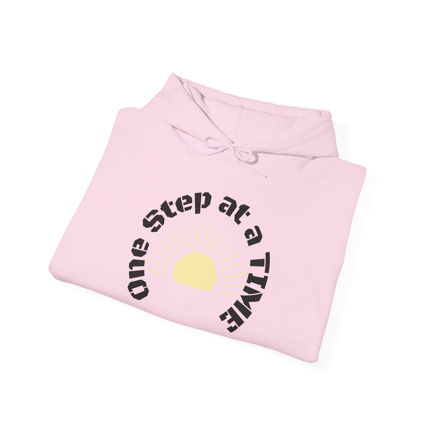 One Step at a Time Hoodie – Inspirational Sunrise Graphic Sweatshirt