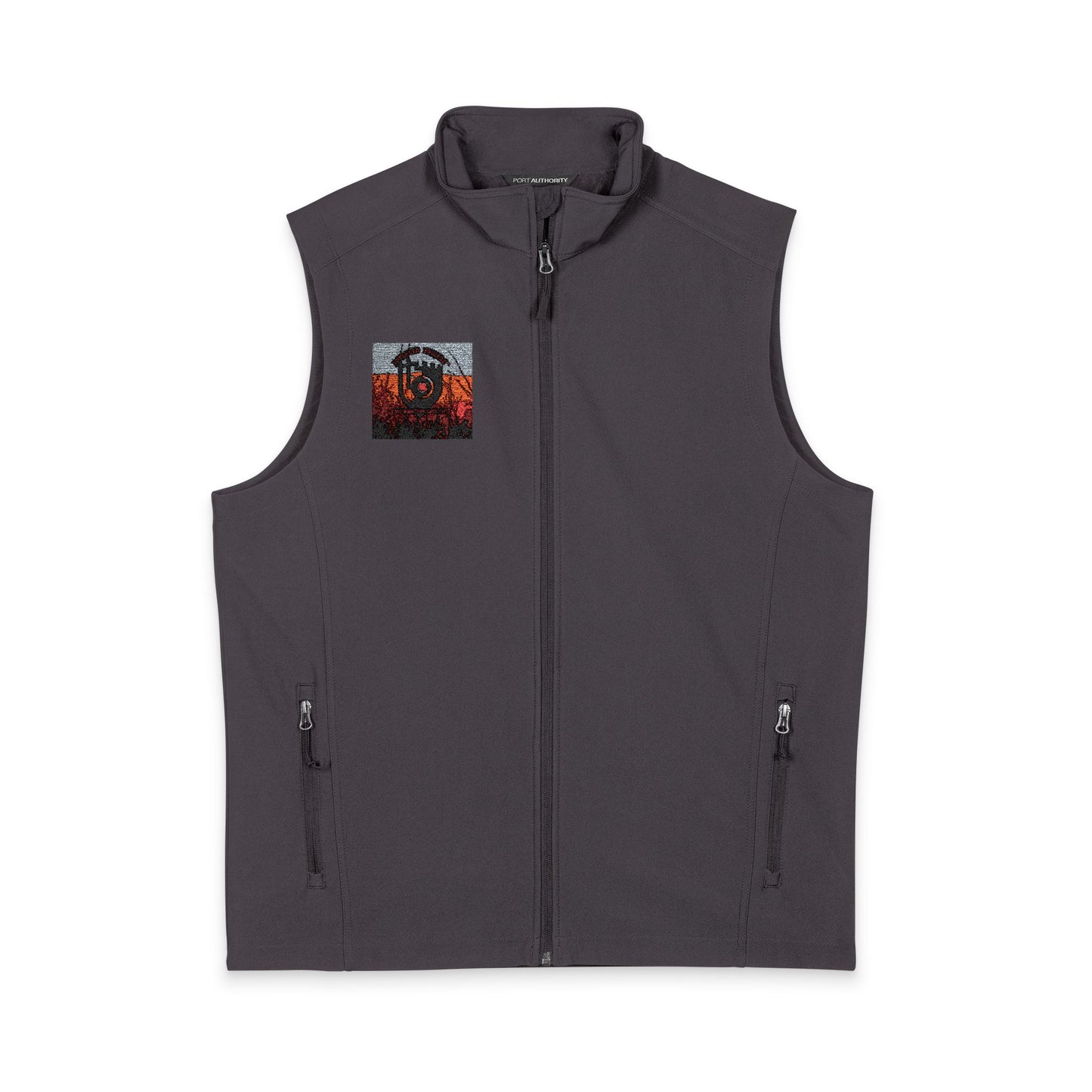Men's Soft Shell Vest — Autumn Leaf Square Pocket Design
