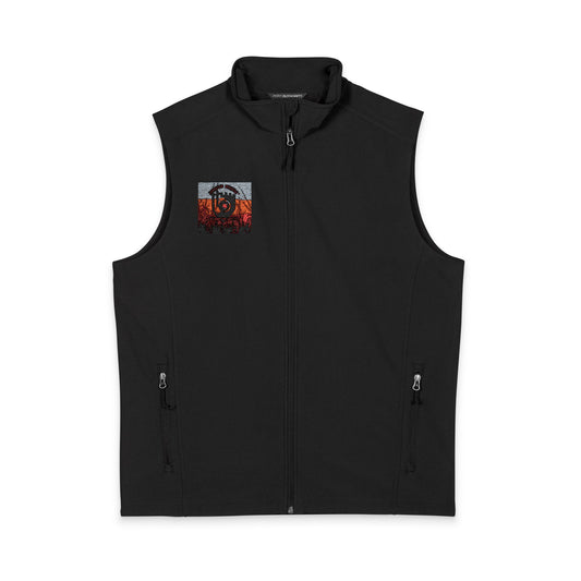 Men's Soft Shell Vest — Autumn Leaf Square Pocket Design