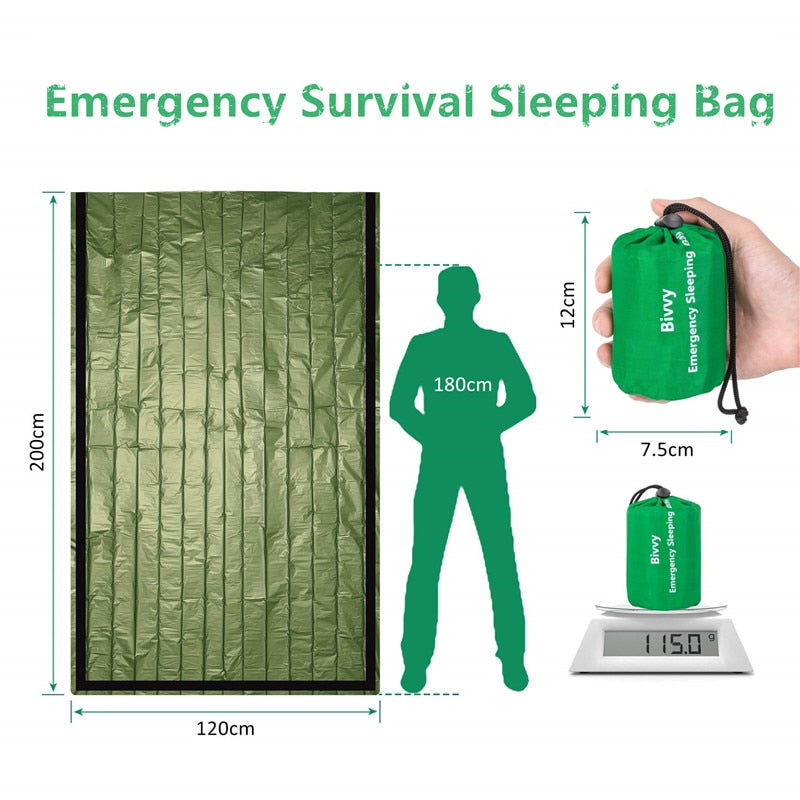 Waterproof Lightweight Thermal Emergency Sleeping Bag Bivy Sack