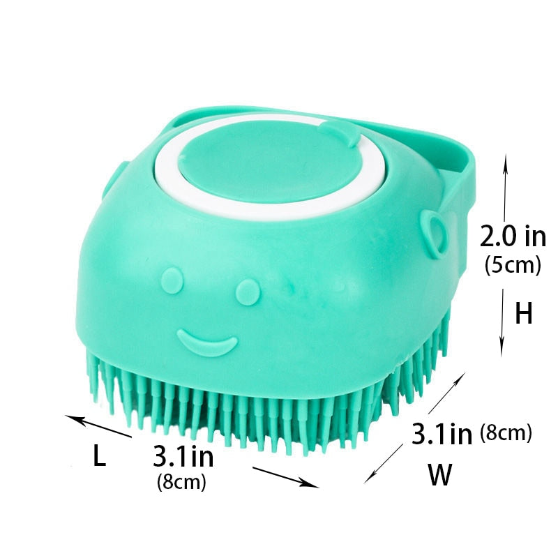 Soft Safe Silicone Dog Cat Bath Brush with Shampoo Box