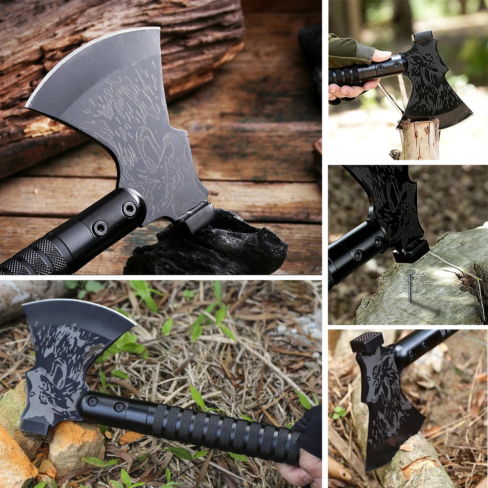 Tactical Axe Foldable Survival Camping Axe Multi Tool Kit Emergency Gear Outdoor Tourist Portable Tomahawk Wild Hatchet AX