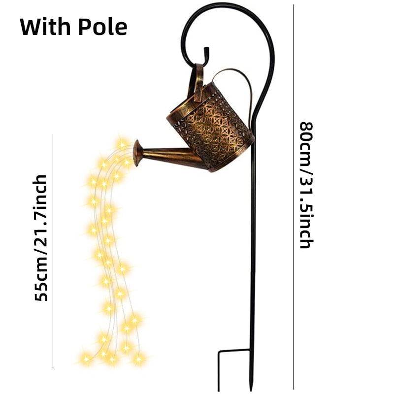 Solar Watering Can Light Hanging Waterfall Lamp